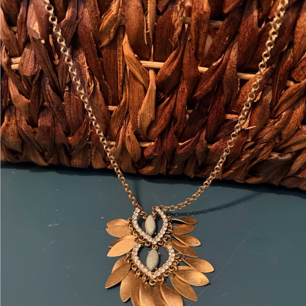 J. Crew Factory Gold Leaf Necklace